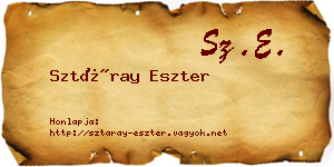 Sztáray Eszter névjegykártya